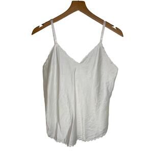 Vintage Y2K Satin Scalloped‎ Edge Tank Top Cami Women’s Size Medium